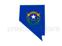 Colorful unique image of Nevada State Flag with state outline