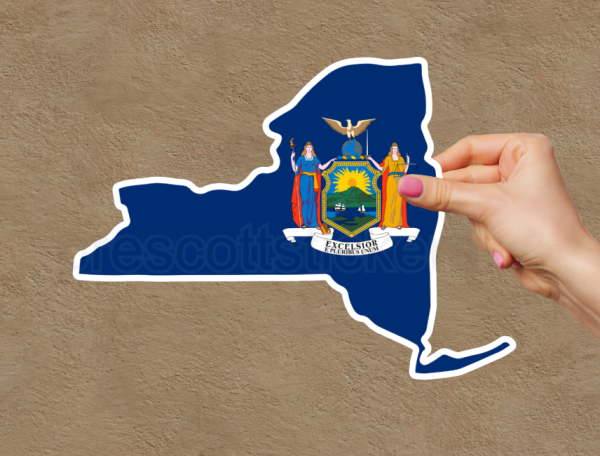 New York Flag State Outline Car Window Vinyl Laptop Sticker Decal - Image 2