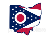 Colorful unique image of Ohio State Flag with state outline