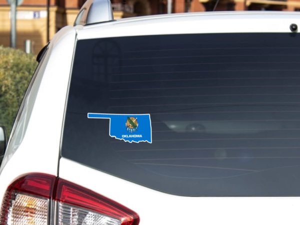 Oklahoma Flag State Outline Car Window Vinyl Laptop Sticker Decal - Image 4