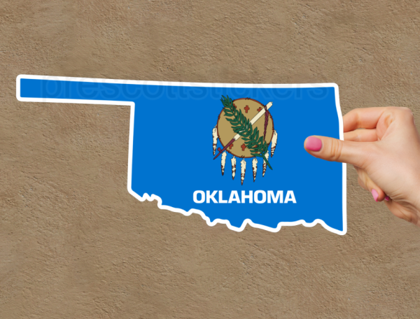 Oklahoma Flag State Outline Car Window Vinyl Laptop Sticker Decal - Image 2