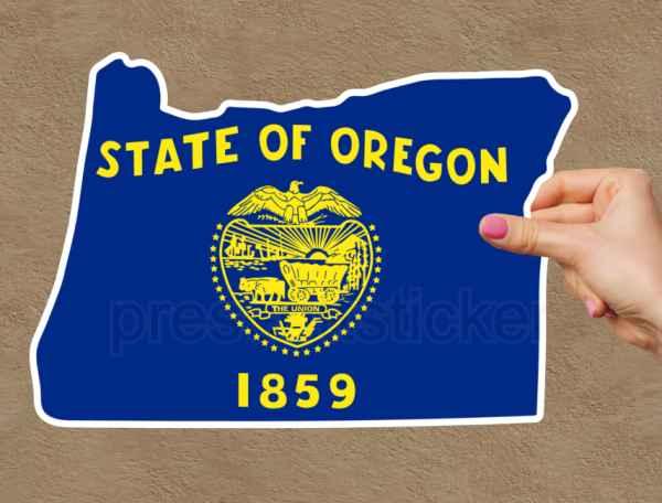 Oregon Flag State Outline Car Window Vinyl Laptop Sticker Decal - Image 2