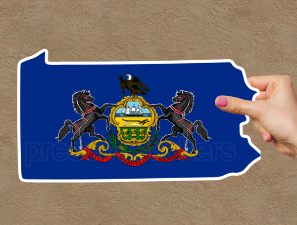 Pennsylvania Flag State Outline Car Window Vinyl Laptop Sticker Decal - Image 2