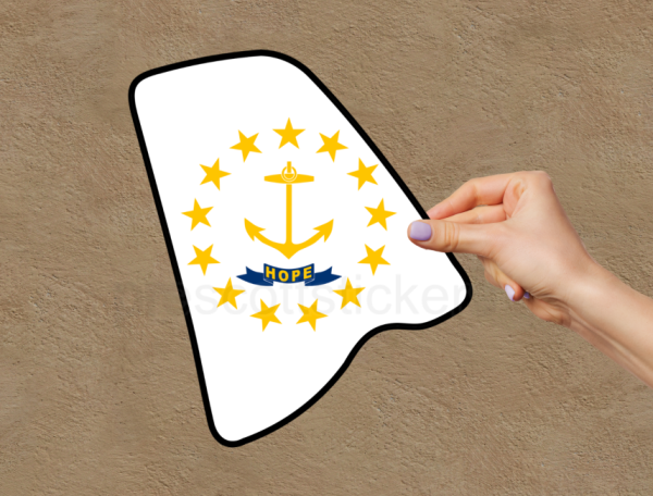 Rhode Island Flag State Outline Car Window Vinyl Laptop Sticker Decal - Image 2