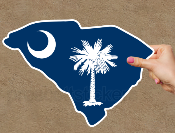 South Carolina Flag State Outline Car Window Vinyl Laptop Sticker Decal - Image 2