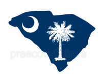 Colorful unique image of South Carolina State Flag with state outline