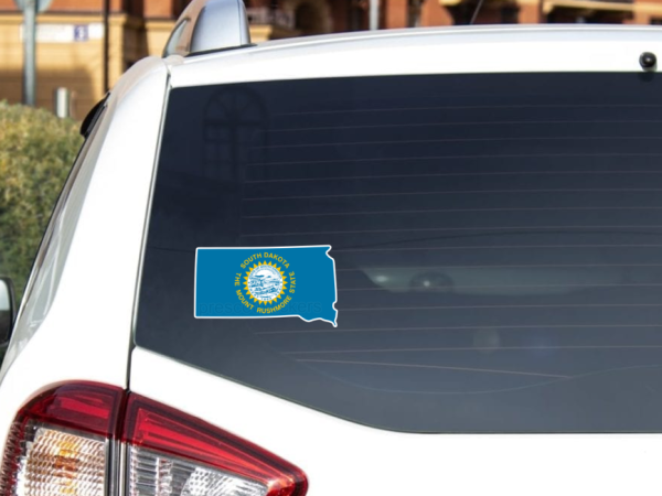 South Dakota Flag State Outline Car Window Vinyl Laptop Sticker Decal - Image 4