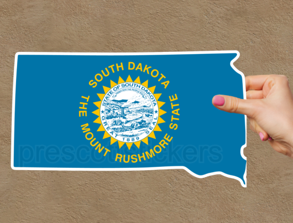 South Dakota Flag State Outline Car Window Vinyl Laptop Sticker Decal - Image 2