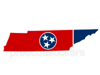 Colorful unique image of Tennessee State Flag with state outline