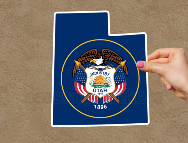 Utah Flag State Outline Car Window Vinyl Laptop Sticker Decal - Image 2