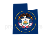 Colorful unique image of Utah State Flag with state outline