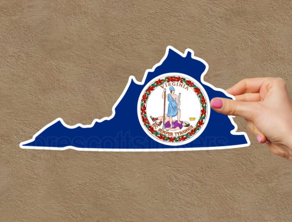 Virginia Flag State Outline Car Window Vinyl Laptop Sticker Decal - Image 2