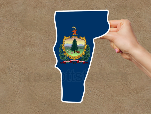 Vermont Flag State Outline Car Window Vinyl Laptop Sticker Decal - Image 2