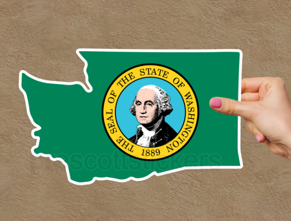 Washington Flag State Outline Car Window Vinyl Laptop Sticker Decal - Image 2