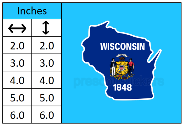 Wisconsin Flag State Outline Car Window Vinyl Laptop Sticker Decal - Image 3