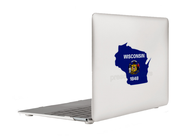 Wisconsin Flag State Outline Car Window Vinyl Laptop Sticker Decal - Image 6