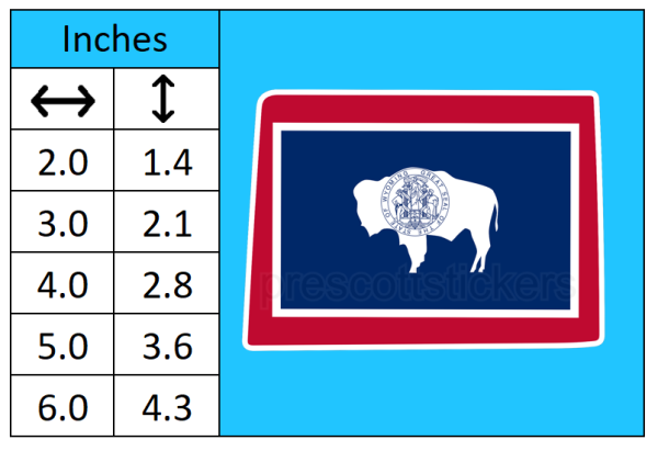 Wyoming Flag State Outline Car Window Vinyl Laptop Sticker Decal - Image 3