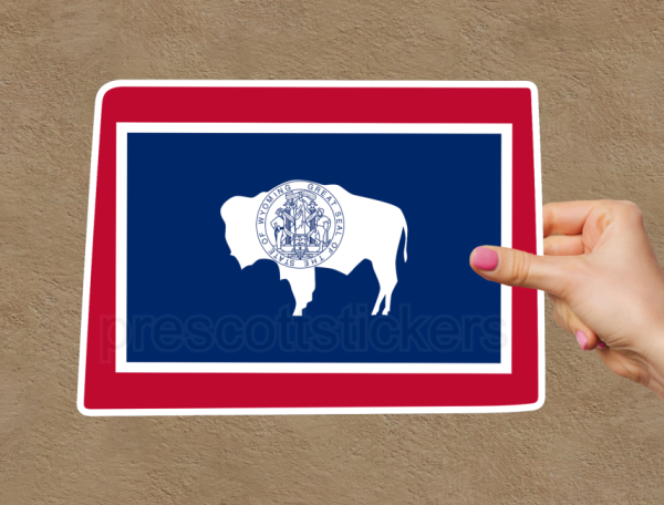 Wyoming Flag State Outline Car Window Vinyl Laptop Sticker Decal - Image 2